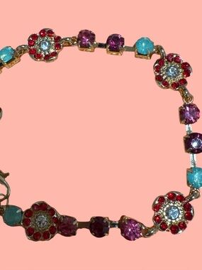 Floral Multicolor Crystal Bracelet - Women Jewelry